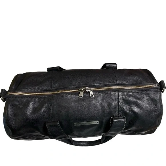 John Varvatos Dark Leather Duffel Bag - Picture 4 of 15